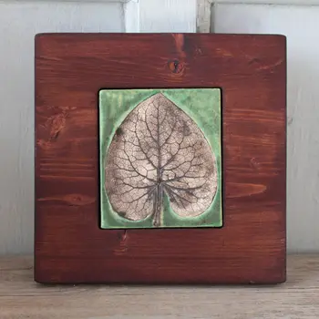 

Plaque series "Herbarium". clay&smyk. Handmade. "Arctium"