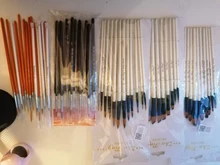 Juego de 12 Uds. De cerdas de nailon para acuarela, pintura al óleo de acrílico, inclinada plana, redonda, punta de bolígrafo, mango de madera, accesorio de arte