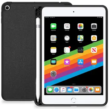 

KHOMO back case iPad Mini 5 (2019) case with stand for Apple Pencil 1 with anti-shock edge silicone