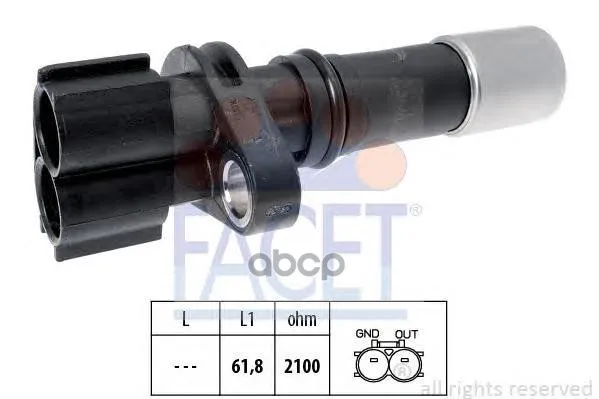 Датчик Положения Коленвала Toyota: Auris 1.6/1.8 07-, Avensis 1.6/1.8/2.0 09-, Prius 1.8 09-, Rav4 Iii 2.0 08- Facet арт. 9.0633