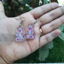 1Pc lindo Oso de azúcar molde de silicona molde de resina de cristal moldes de Epoxy de joyería colgante de arte DIY decoraciones de herramientas