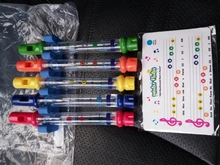 Set of 5 Water Flutes Music Song Sheets Instruments Kids Fun Children Bath Toy