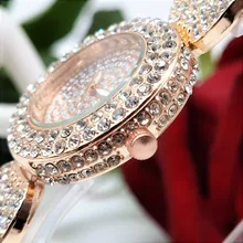 Reloj de moda con diamantes para mujer, pulsera femenina informal de marca de lujo, relojes de cristal