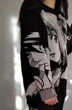 Suéteres de talla grande para hombre y mujer, ropa de calle de dibujos animados japoneses, ropa informal suelta de punto de Hip-Hop, suéteres de algodón