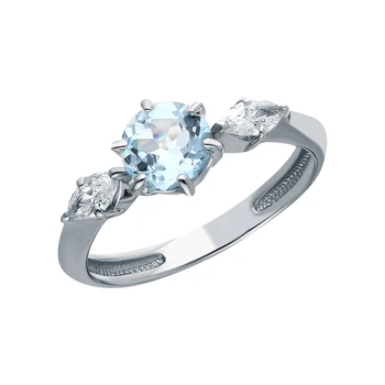 

Silver ring with Topaz and cubic zirconia sunlight sample 925