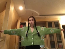 Neploe-Suéter de cuello de pico suelto para mujeres, jersey estilo Preppy de punto con flores, cárdigans, elegante, grueso, con impreso, corto, abrigo informal, 46565