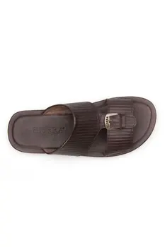 

Florra Buckled Genuine Leather Male Slippers 203122