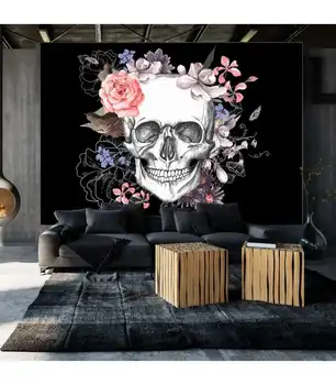 

Mural-Skull and Flowers