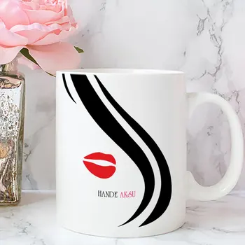 

Personalized Women 'S Silhouette Design White Mug Cup-3