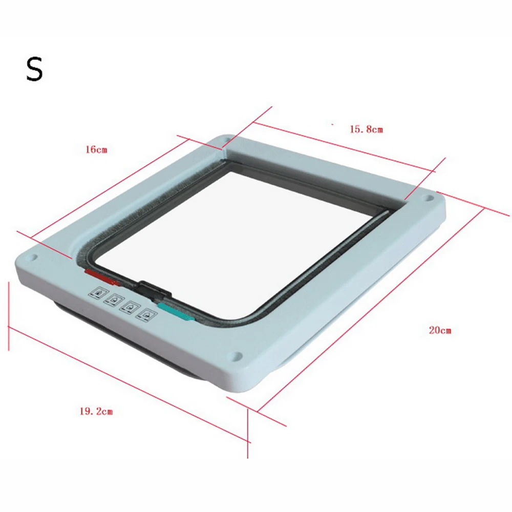 4 Way Intelligent Control Cat Door Pet Cat Puppy Dog Gates Door Lock Lockable Safe Flap Small Pet Dog Gate Supplies