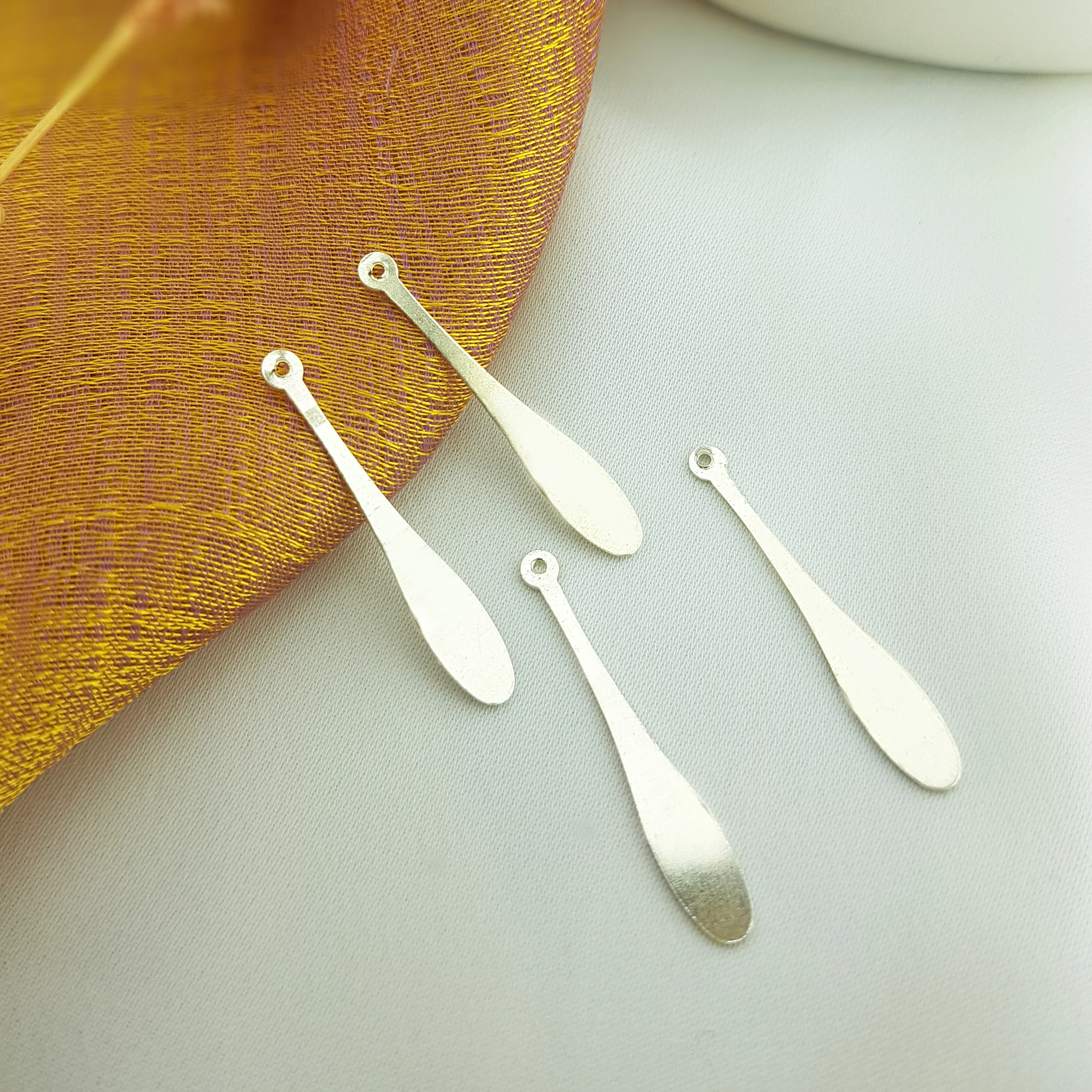 

925 Sterling Silver Drop, Silver Drop for Jewelry Making, Flat Silver