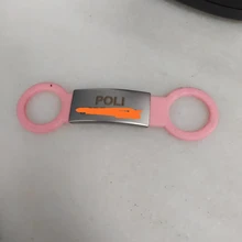 Etiqueta de policarbonato para perros, placa de identificación de silicona de acero inoxidable, Collar para perro, antipérdida, placas de identificación, goma extensible