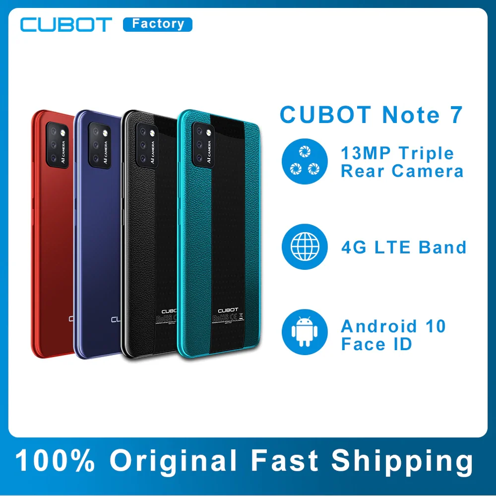 Cubot Note 7 смартфон 4G LTE 13 МП Android 10 две SIM-карты 3100 мАч | Мобильные телефоны и
