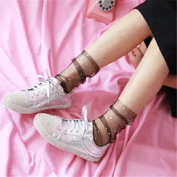 

Summer Sexy Retro Lace Floral Mesh Women Girl Socks Woman Heap Socks Moon Stars Five-pointed Star Lace Short Socks For Women