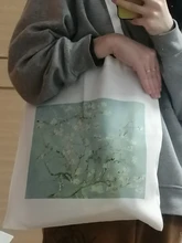 Tote-Bags Gogh Aesthetic Canvas Foldable Pattern Vintage Graphic Student Van
