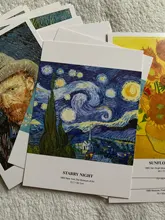 Monet-set de 30 hojas de sobres para postales de artistas famosos, tarjetas postales en inglés, ilustraciones, Serie de Museo de Arte, Picasso, Van Gogh