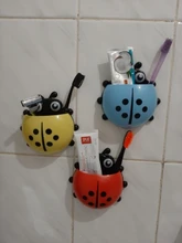 Toothbrush-Holder Rack Hanging-Organizer Suction-Cup Ladybug Bathroom-Accessories Wall-Mount