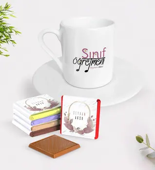 

Personalized Class Teacher Turkish coffee Cup and Chocolate Gift Seti-16