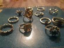 Conjunto de Anillos de nudillo de cristal Vintage para mujer, colgante de luna de loto, anillo bohemio, regalo de joyería