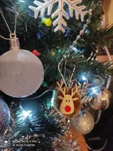 Cute Felt Wooden Elk Christmas Tree Decorations Hanging Pendant Deer Craft Ornament Christmas