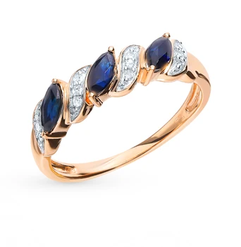 

Gold ring with sapphires and diamonds sunlight sample 585