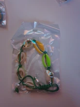 Pulsera de conchas con estampado colorido para mujer, brazalete de cadena trenzada para tobillo, cuerda ajustable, joyería Bohemia para niña