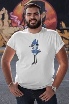 

Angemiel Wear Sneaked Gülen Mordecai White Men 'S Cotton Big Size T-Shirt