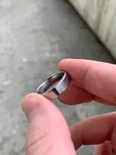 Anillos de acero inoxidable para mujer y hombre, joyería de boda, color negro, ancho de 6mm