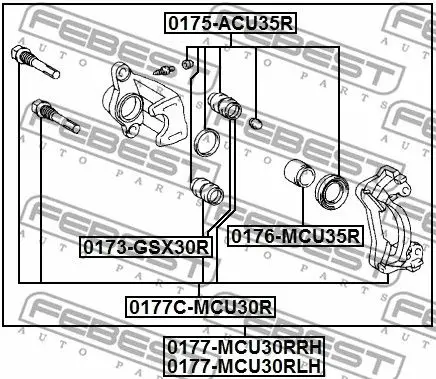 Скоба суппорта LEXUS RX300/330/350/ 03-08 зад. FEBEST 0177C-MCU3