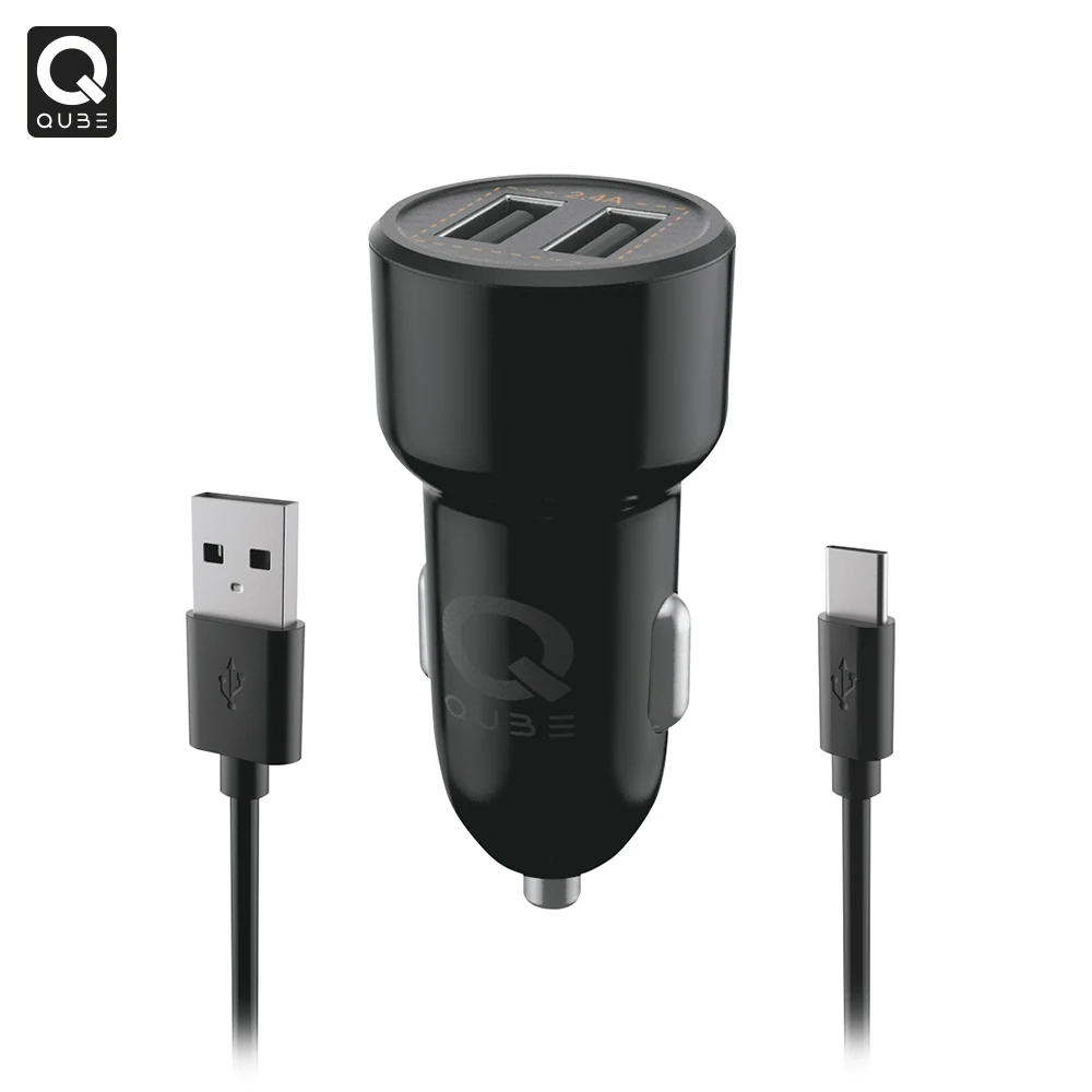 Автомобильное зарядное устройство с дата кабелем USB Type C QUB|Зарядные устройства| |