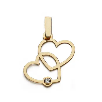 

Hanging Hearts 9k gold 20mm. [AA0740]