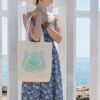 

Angemiel Bag Blue and Green Cute Panda Cloth Bag