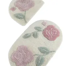 Коврики для ванной нескользящие Противоскользящие коврики Нескользящие противоскользящие Пинки экрю 2'Li набор 60X100 см-50X60 см