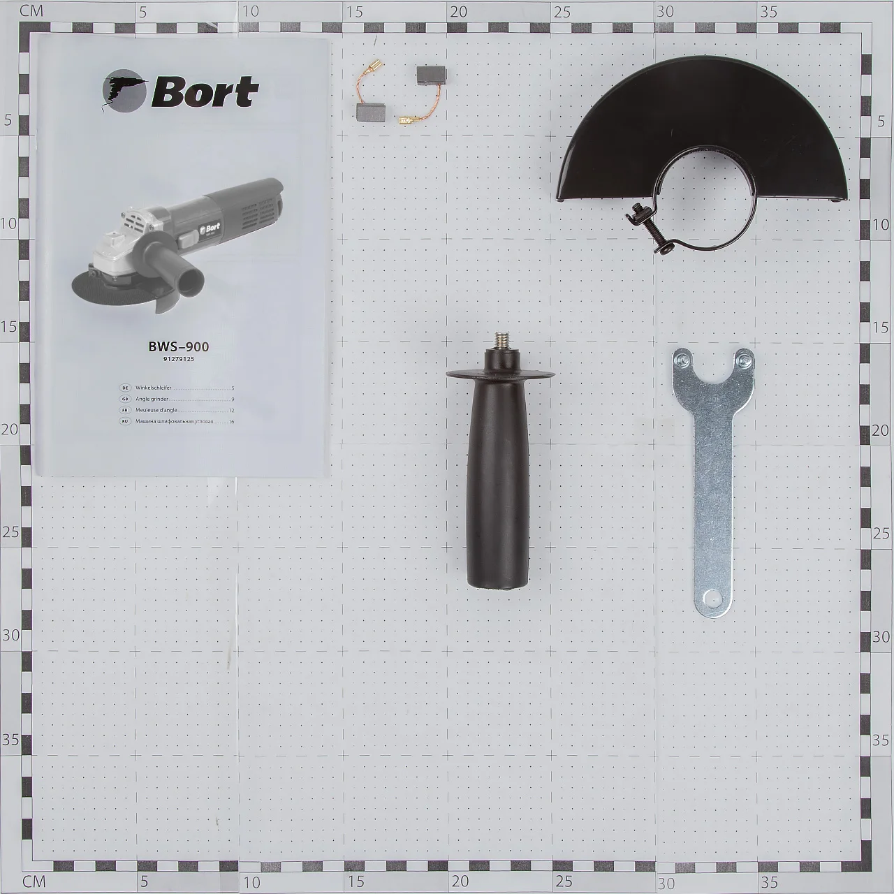 Машина шлифовальная угловая Bort BWS-900 (Мощность 900 Вт, диск 125 мм, блокировка шпинделя)
