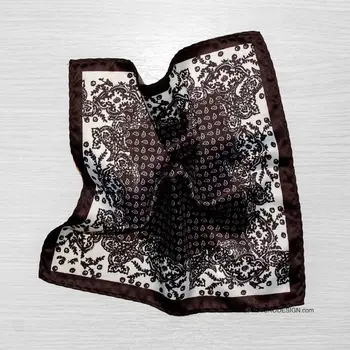

Black Paisley pattern pocket square (52667)