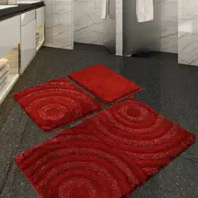 Коврик для ванной | коврик для ванной нескользящие Противоскользящие коврики Красная волна 3л набор 60X100 cm-50X60 Cm-40X60 см