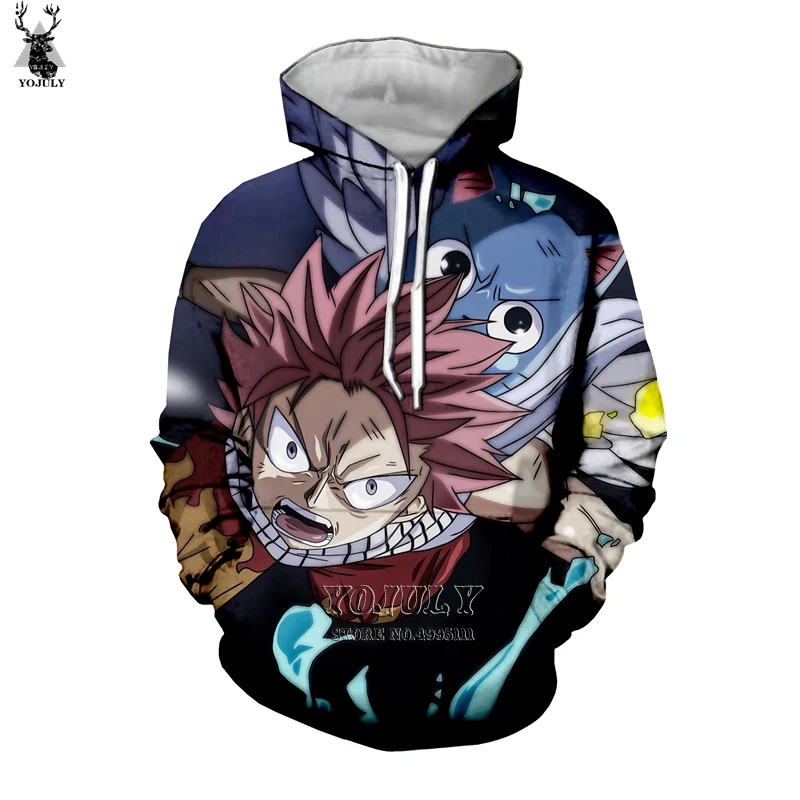 17 YOJULY 3D ткани с принтом; унисекс; обувь для косплея; аниме «Fairy Tail», «Нацу Драгнил Люси с капюшоном, худи, свитшоты, пуловеры Повседневное уличная A669 - Цвет: 17