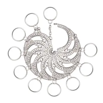 

Set fixed mixed white K round diamond embossed semi-circular with key ring wallet buckle 5.2x4.2cm-1 set (including 10)
