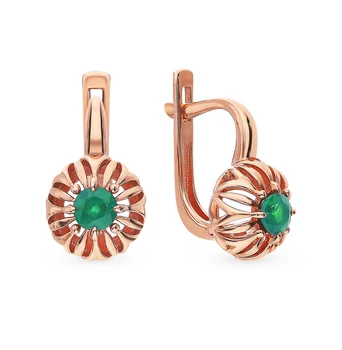 

Gold earrings with emeralds sunlight sample 585