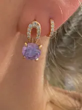 ROXI-pendientes de aro pequeño de Plata de Ley 925 para mujer, aretes simples de círculo redondo de cristal de circón, joyería con rayos geométricos 2020