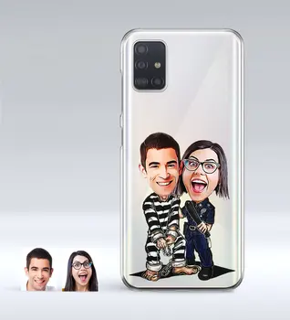 

Personalized Valentine Caricature Of Samsung Galaxy A51 Thin Transparent Silicone Phone Kapağı-7