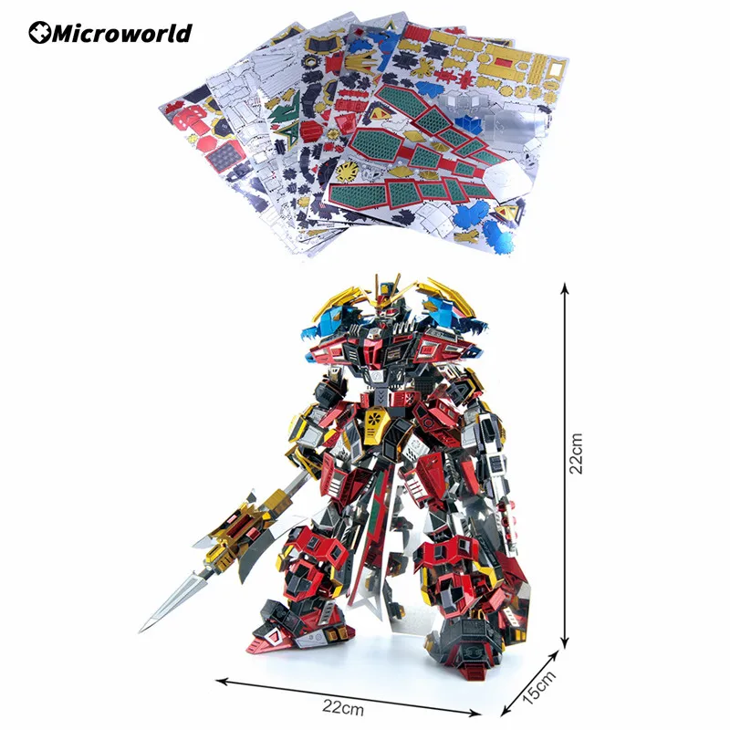Microworld 3D Metal Puzzle Romance Of The Three Kingdoms Lu Bu Model DIY Jigsaw Desktop Decoration Toys Christams Gift For Teen 5