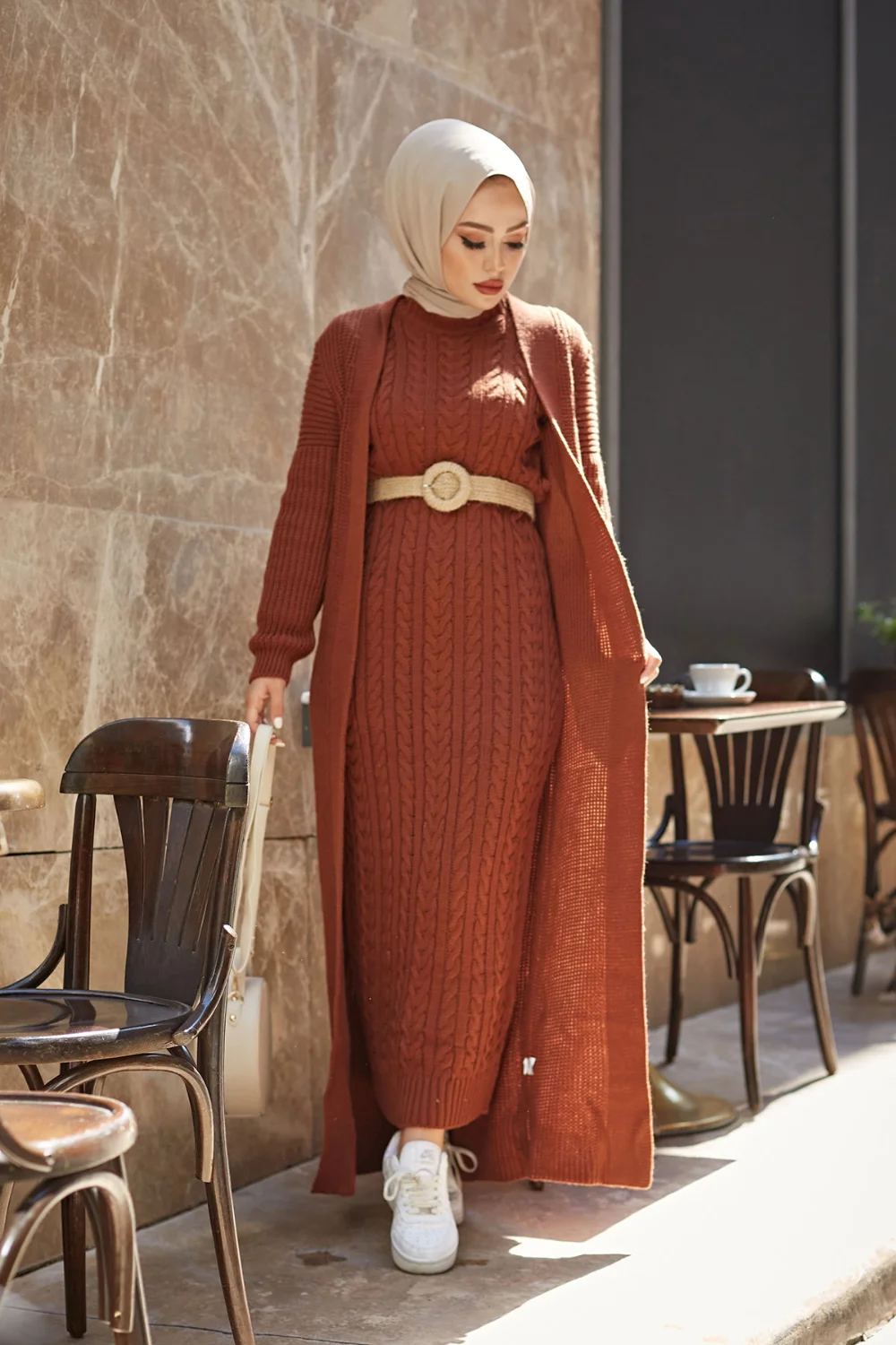 2 pcs Trench Coat Cardigan for Muslim Women Sadoun.com