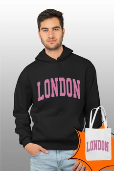 

Angemiel Wear Pink Color London Black Male Hooded Sweatshirt Bags Kombin