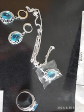 Colgante de cristal plateado de Ley 925 para mujer, collar, pendientes, conjunto de joyería nupcial, joyería 2021