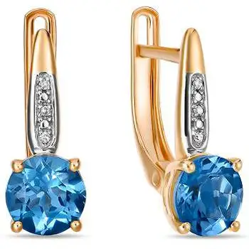 

Lucas gold topaz diamond earrings in red gold