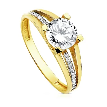 

Solitaire 18k gold two-color cubic zirconia [AB3044]
