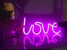 Sign-Lamp Battery-Box Nightlight Led-Neon-Lights Christmas Wedding Double-Powered Love-Shape