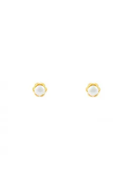 

Baby earrings or Gold Girl Flower with Pearl