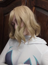 MSIWIGS-Peluca de pelo corto ondulado para mujer, pelo sintético Bob, púrpura, rojo, verde, marrón, azul y negro con explosión para niña